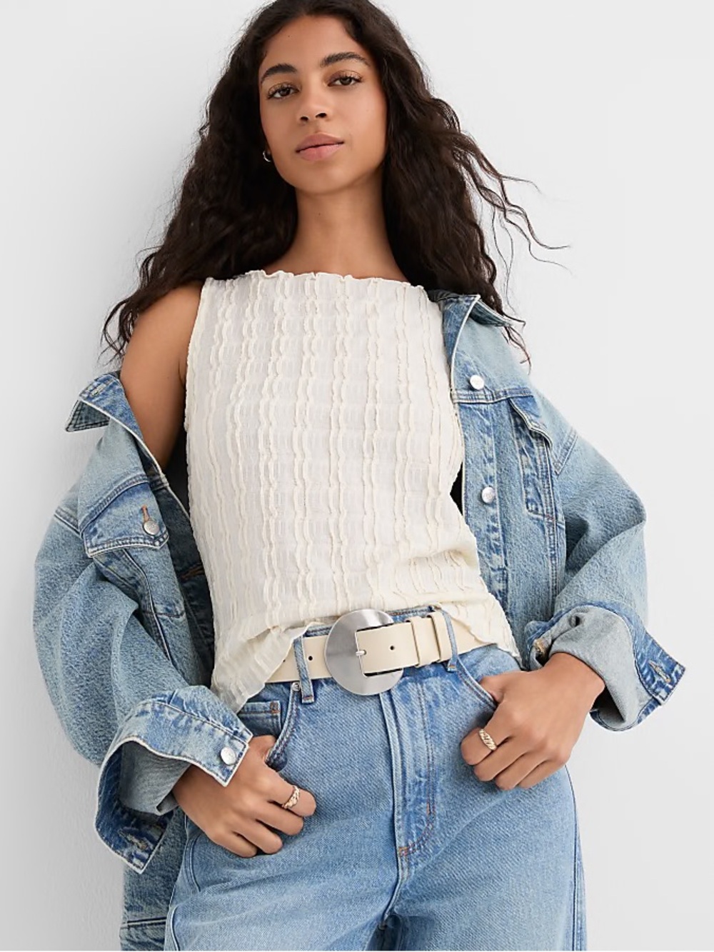 Loft Ruffled Tank Top